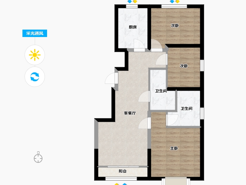 北京-北京市-亦生悦-78.75-户型库-采光通风