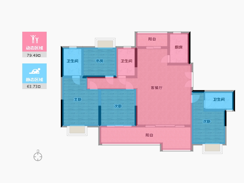 云南省-昭通市-恒业未来森林-130.40-户型库-动静分区