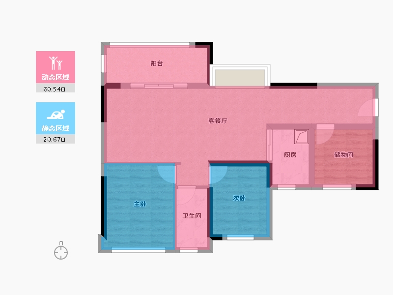 广东省-湛江市-达智·佳境花园-71.79-户型库-动静分区