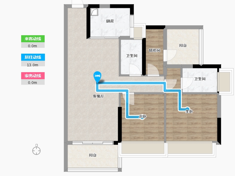 广东省-清远市-华以泰清远花海湾花园-80.00-户型库-动静线