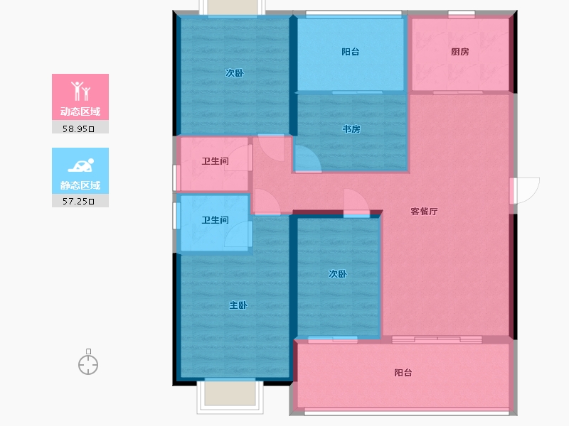 福建省-漳州市-湖滨帝景-114.40-户型库-动静分区