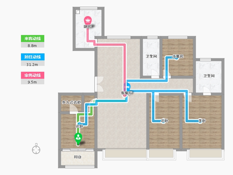 河北省-石家庄市-天成·云玺-130.00-户型库-动静线