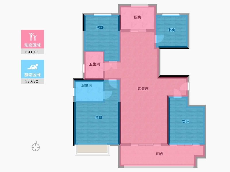 河南省-濮阳市-翰林苑-110.40-户型库-动静分区