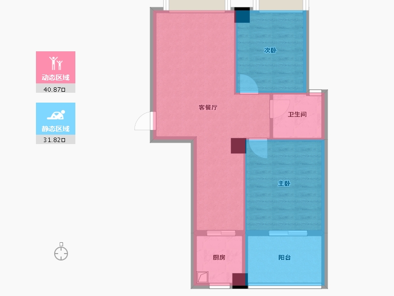 福建省-漳州市-景江花园-B区-64.80-户型库-动静分区