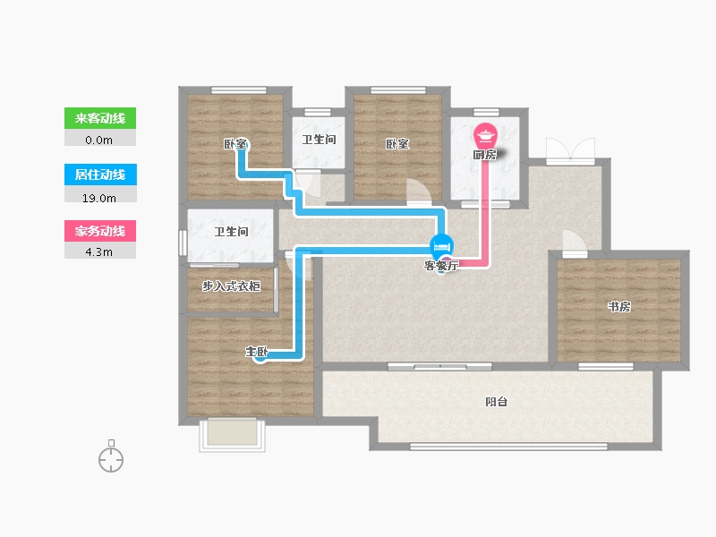 贵州省-贵阳市-南湖里-123.00-户型库-动静线