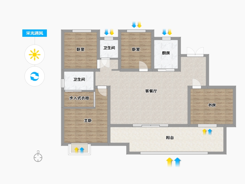 贵州省-贵阳市-南湖里-123.00-户型库-采光通风