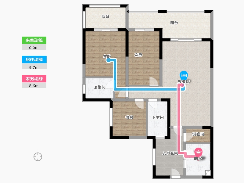 四川省-成都市-逸景苑-89.87-户型库-动静线