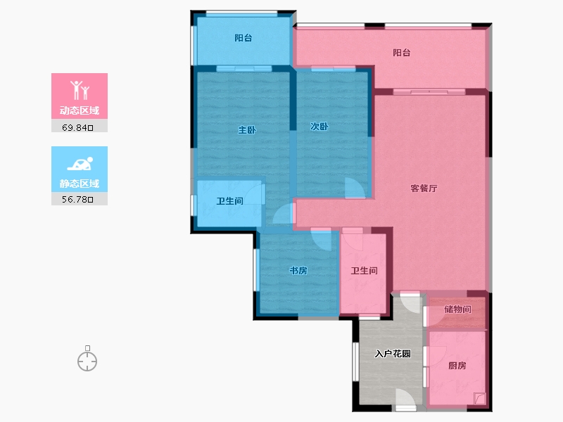 四川省-成都市-逸景苑-89.87-户型库-动静分区