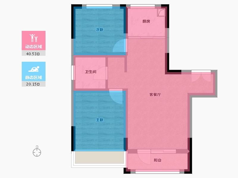 吉林省-长春市-龙府和苑-60.00-户型库-动静分区