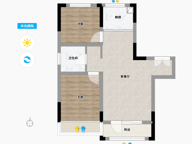 吉林省-长春市-龙府和苑-60.00-户型库-采光通风