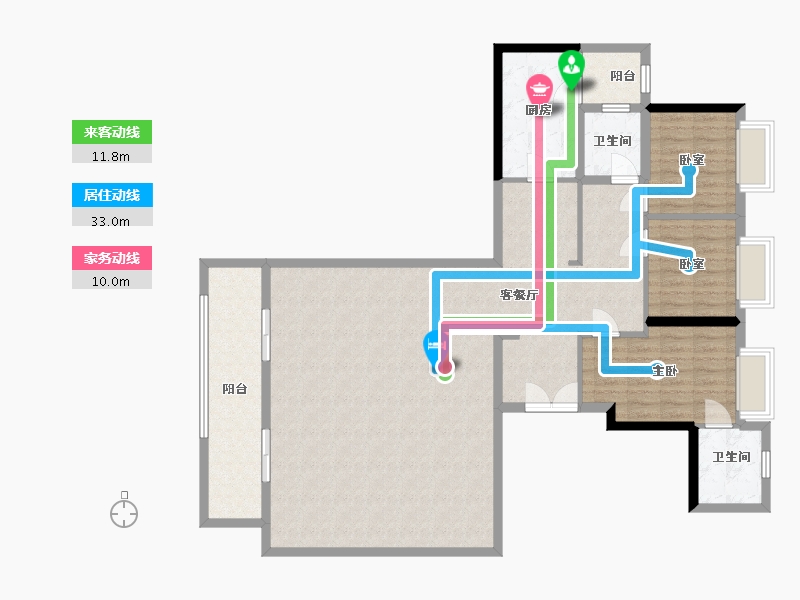 四川省-成都市-武侯金茂府-二期-130.40-户型库-动静线