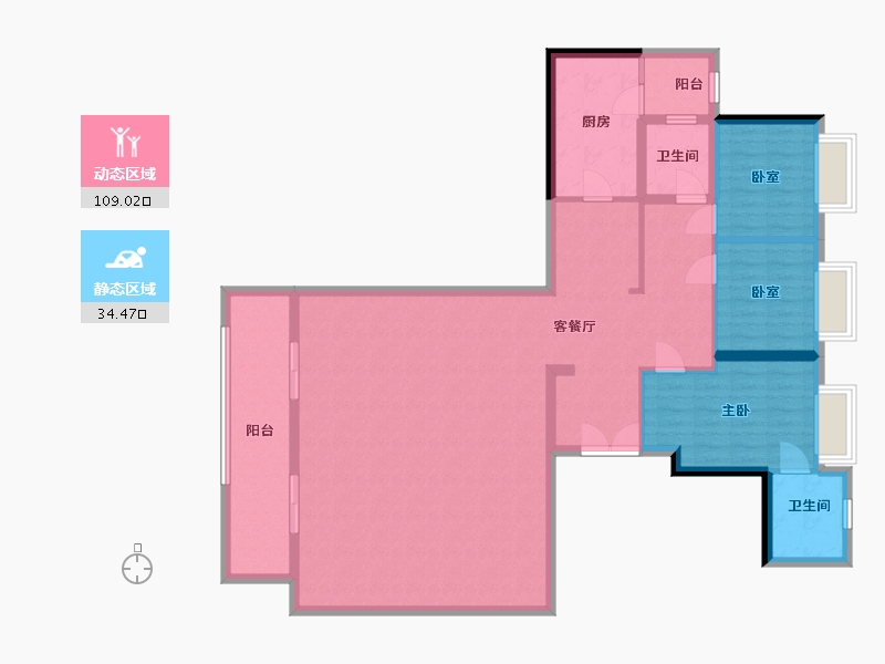 四川省-成都市-武侯金茂府-二期-130.40-户型库-动静分区