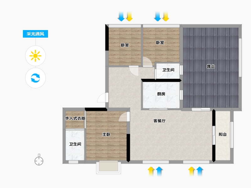 湖北省-宜昌市-金陵世纪城二期-117.36-户型库-采光通风