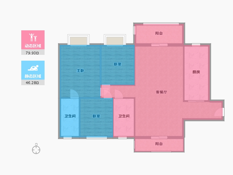 广东省-深圳市-大冲都市花园-100.00-户型库-动静分区