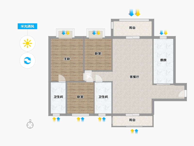 广东省-深圳市-大冲都市花园-100.00-户型库-采光通风