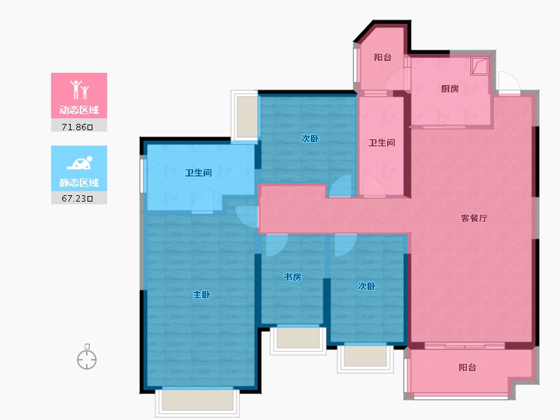 广东省-汕尾市-恒大悦珑湾-130.80-户型库-动静分区