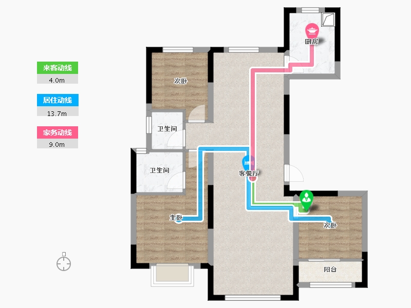 山东省-济南市-汶阳小区东区-96.00-户型库-动静线