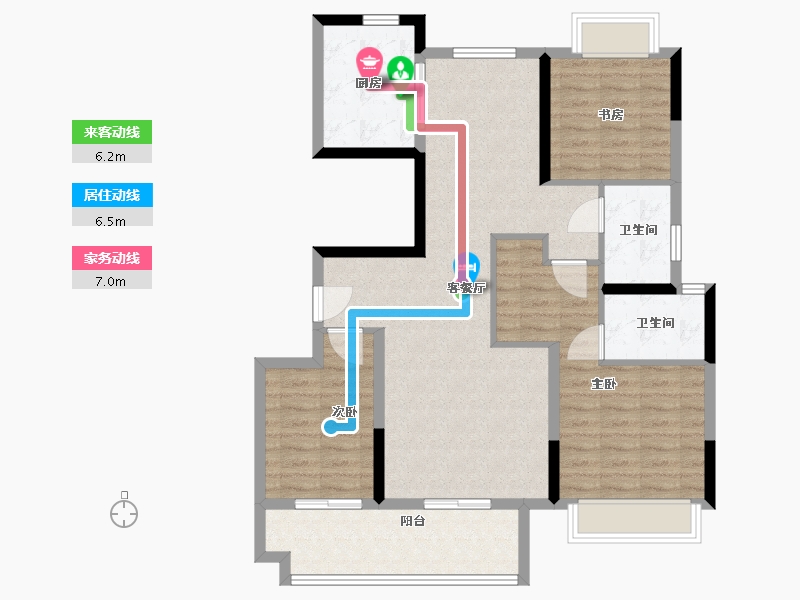 湖北省-仙桃市-现代森林国际城-98.40-户型库-动静线