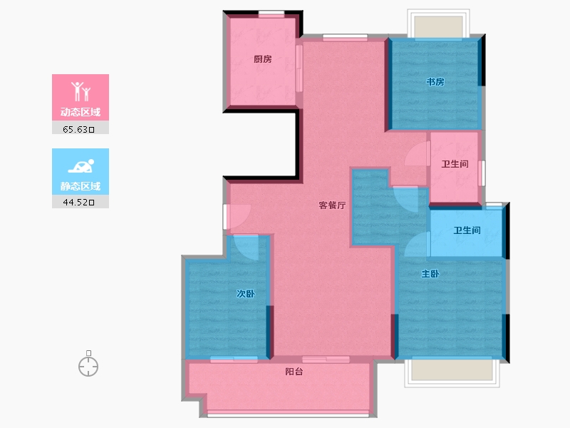 湖北省-仙桃市-现代森林国际城-98.40-户型库-动静分区