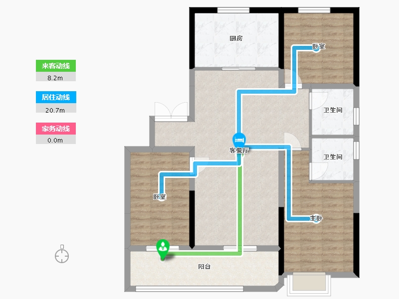 山东省-潍坊市-蔚蓝海岸-108.80-户型库-动静线