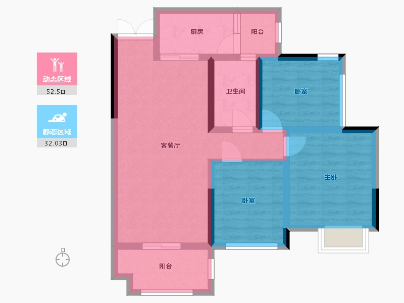 四川省-德阳市-中盛·金尊御府-78.33-户型库-动静分区