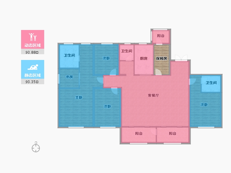 山东省-菏泽市-天安夏威夷-176.80-户型库-动静分区