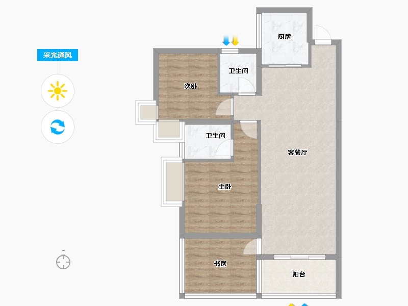 广东省-东莞市-万润中心-81.60-户型库-采光通风