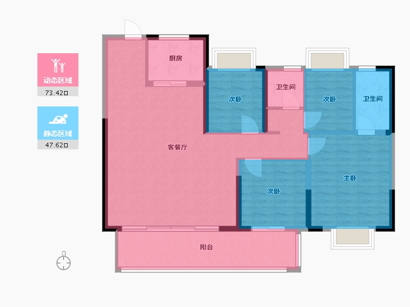 湖北省-宜昌市-万科宜翠锦城-110.00-户型库-动静分区