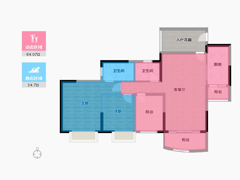 广东省-广州市-星河山海湾-83.94-户型库-动静分区