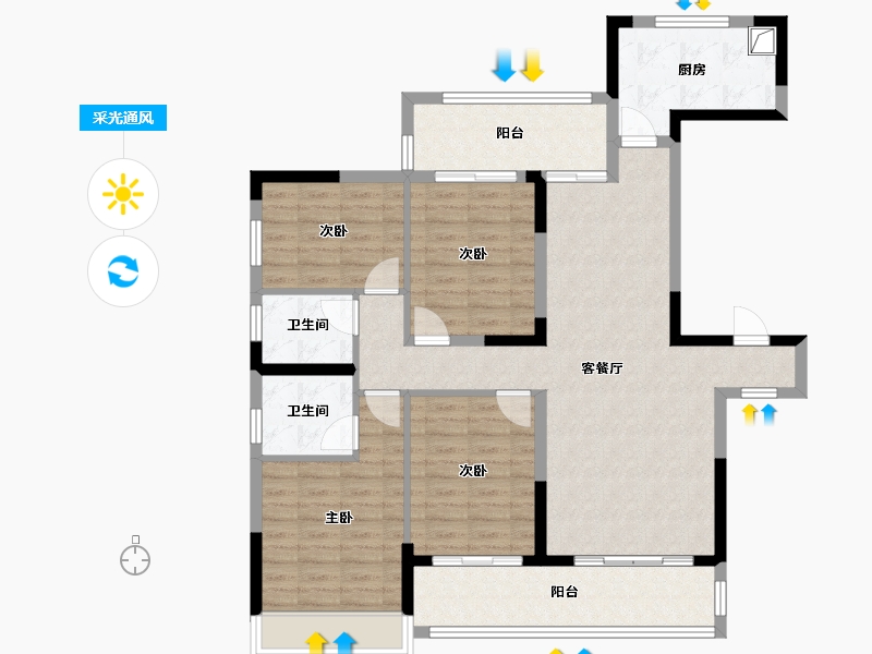 云南省-文山壮族苗族自治州-壹然广场-109.45-户型库-采光通风