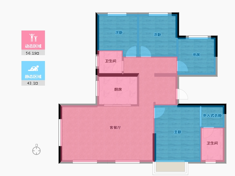 湖北省-宜昌市-金陵世纪城二期-89.48-户型库-动静分区