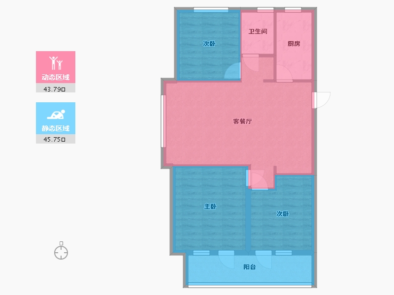 山东省-聊城市-民生城市玖玺-93.60-户型库-动静分区