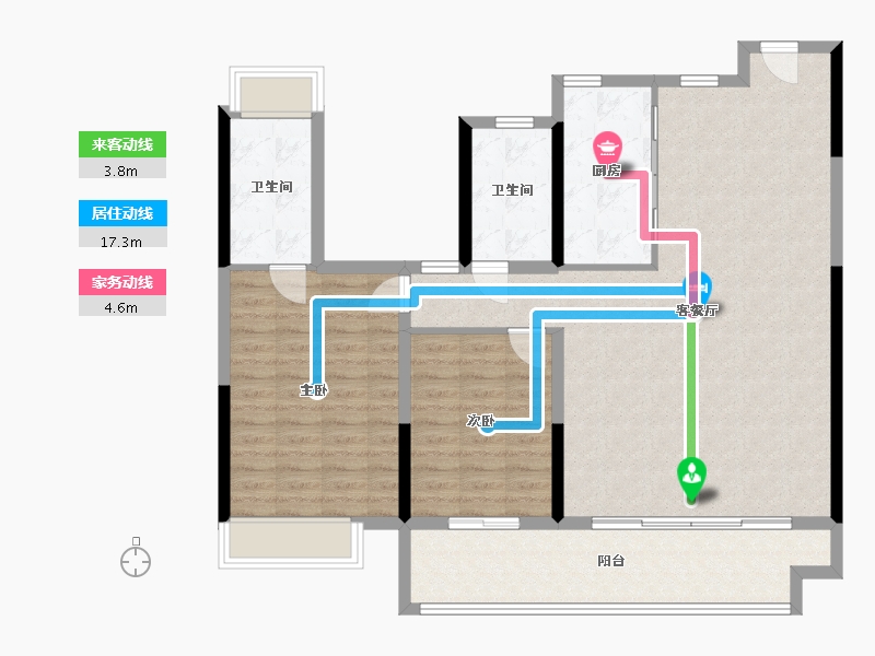 湖南省-益阳市-建发央著-133.00-户型库-动静线