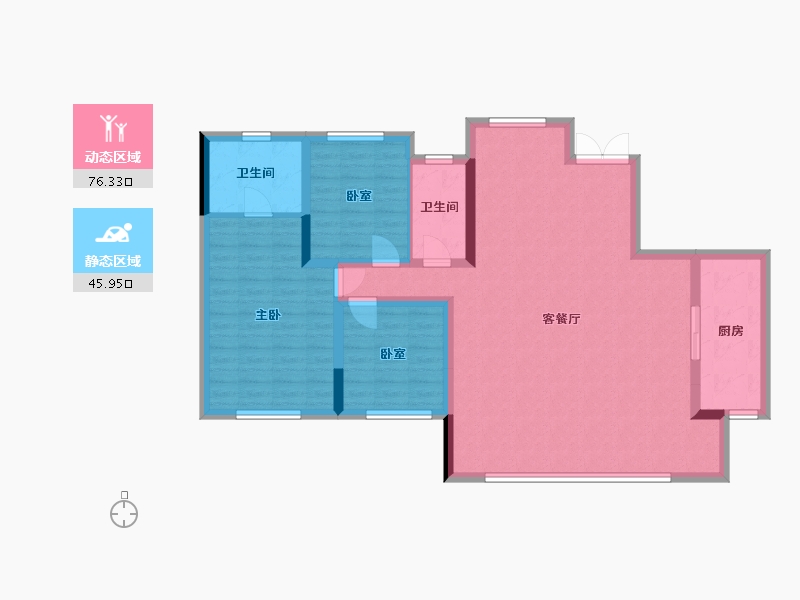 四川省-成都市-明信公园四季-110.82-户型库-动静分区