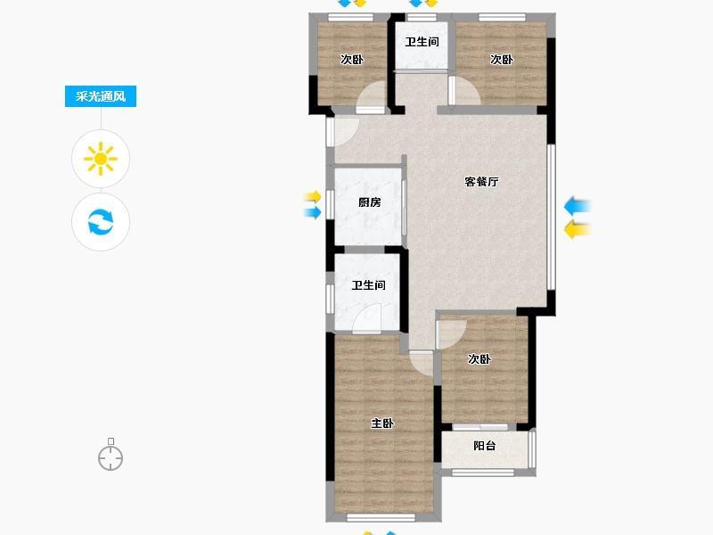 浙江省-杭州市-明煦源赋里-91.99-户型库-采光通风