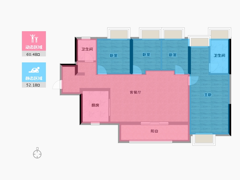 广东省-深圳市-云上润府-100.97-户型库-动静分区