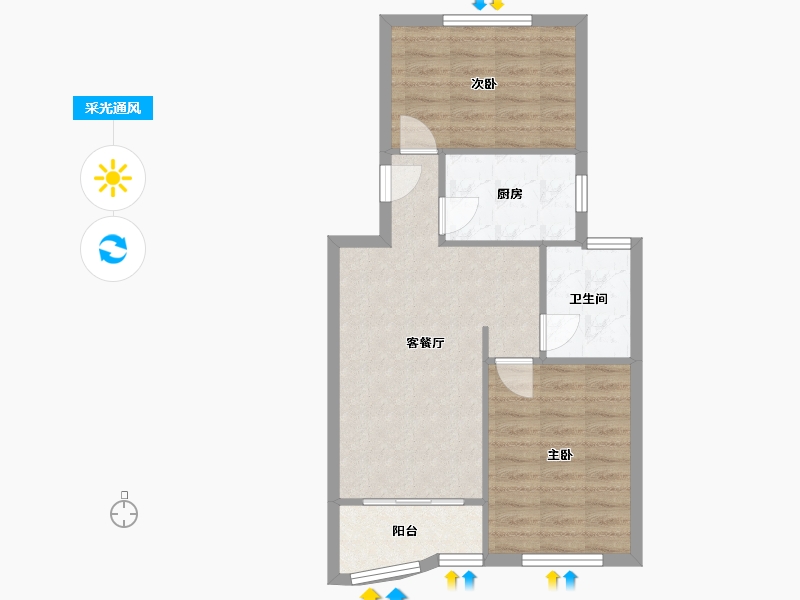 上海-上海市-莲花公寓-63.50-户型库-采光通风