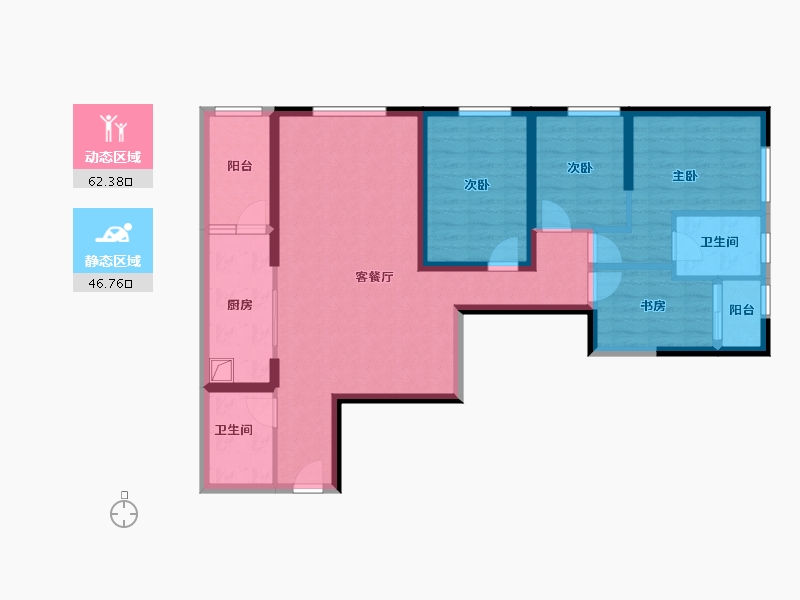 云南省-昆明市-俊发龙泉俊园-106.00-户型库-动静分区