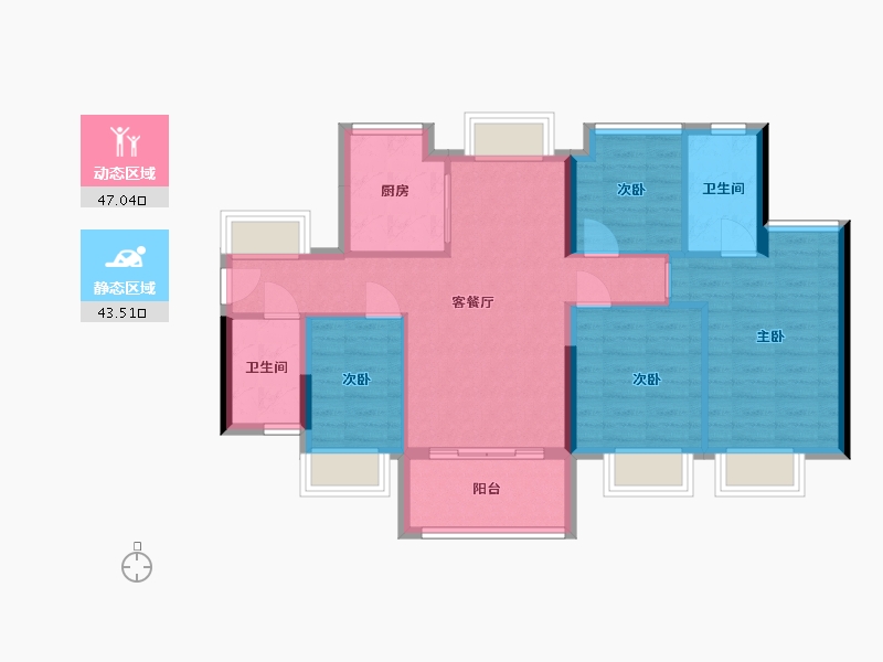 广东省-东莞市-保利·四季和颂-80.86-户型库-动静分区