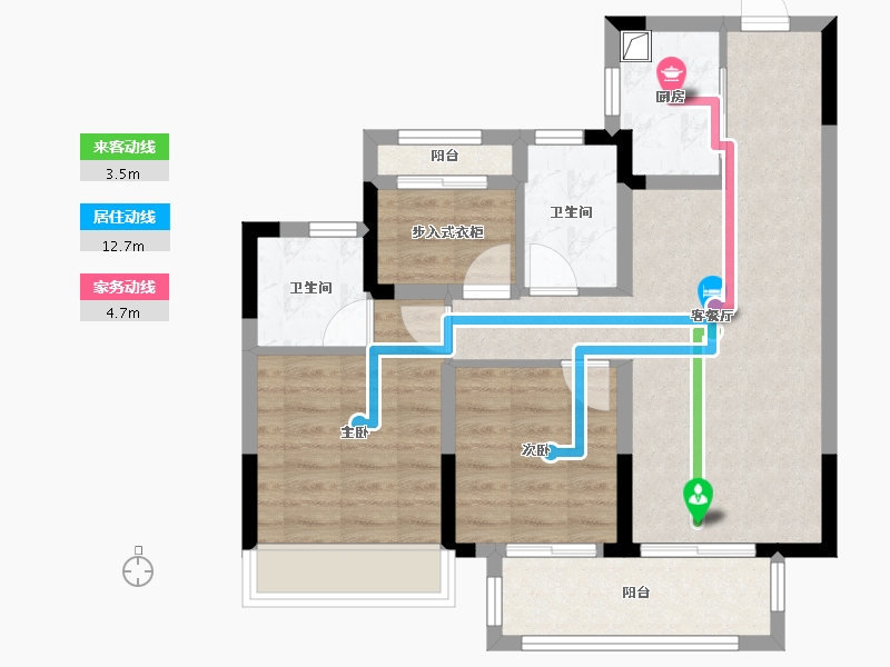 浙江省-金华市-交投绿城春风雅园-71.20-户型库-动静线