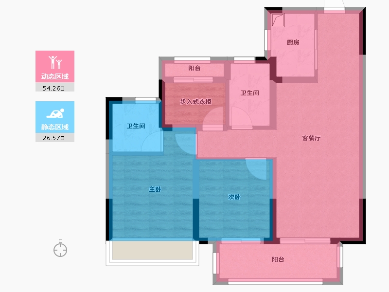 浙江省-金华市-交投绿城春风雅园-71.20-户型库-动静分区