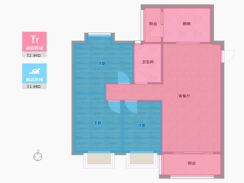 广东省-广州市-聚德花苑-东区-72.00-户型库-动静分区