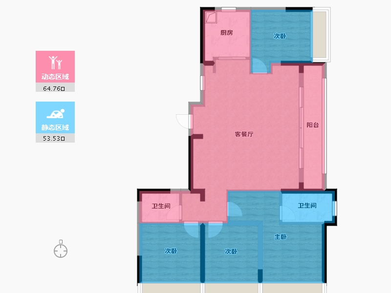 海南省-海口市-吉祥6号-105.95-户型库-动静分区