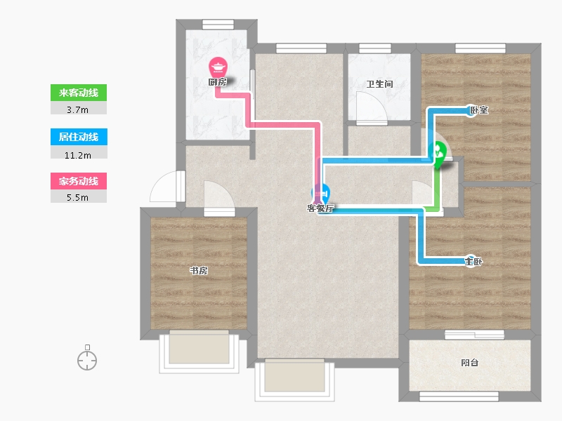 河北省-石家庄市-融创臻园壹号-73.00-户型库-动静线