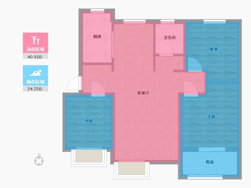 河北省-石家庄市-融创臻园壹号-73.00-户型库-动静分区