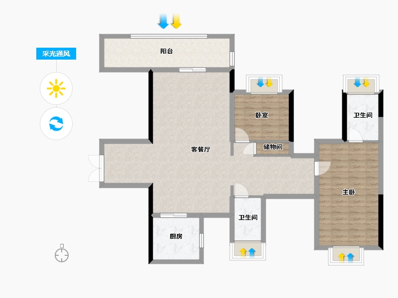 云南省-昭通市-君悦一品-110.40-户型库-采光通风