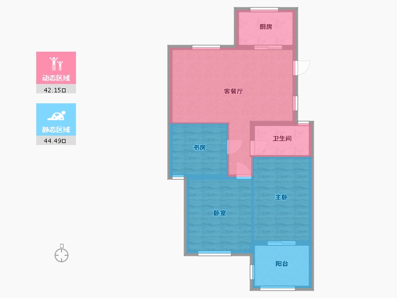 浙江省-杭州市-赞成檀府-88.00-户型库-动静分区