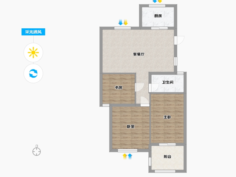 浙江省-杭州市-赞成檀府-88.00-户型库-采光通风