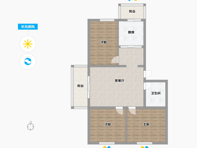 北京-北京市-天通东苑-三区-110.00-户型库-采光通风