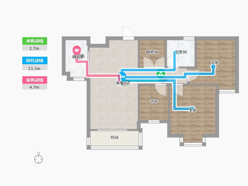 浙江省-温州市-瑶溪住宅区-69.01-户型库-动静线